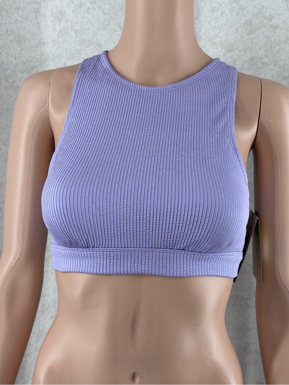 Nike Swim NWT Hydrangeas Elevated Essential Ribbed High Neck Bikini Top, Small